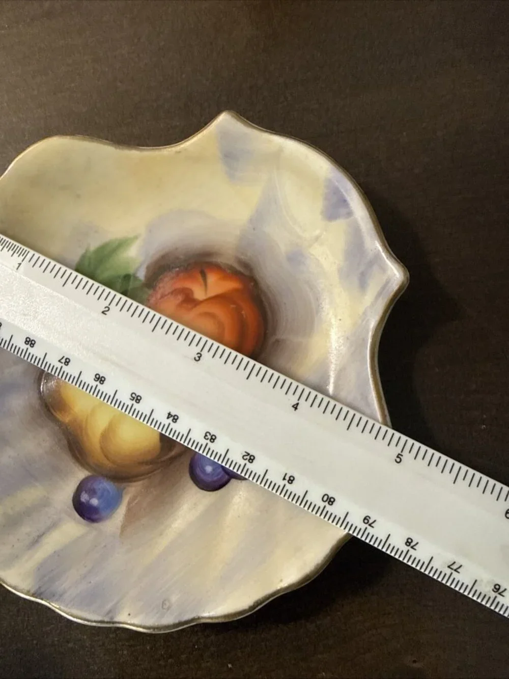 Vintage, Enesco Japan,Pear, Apple, Grapes Sauce & Butter Pat Set With Gold Trim